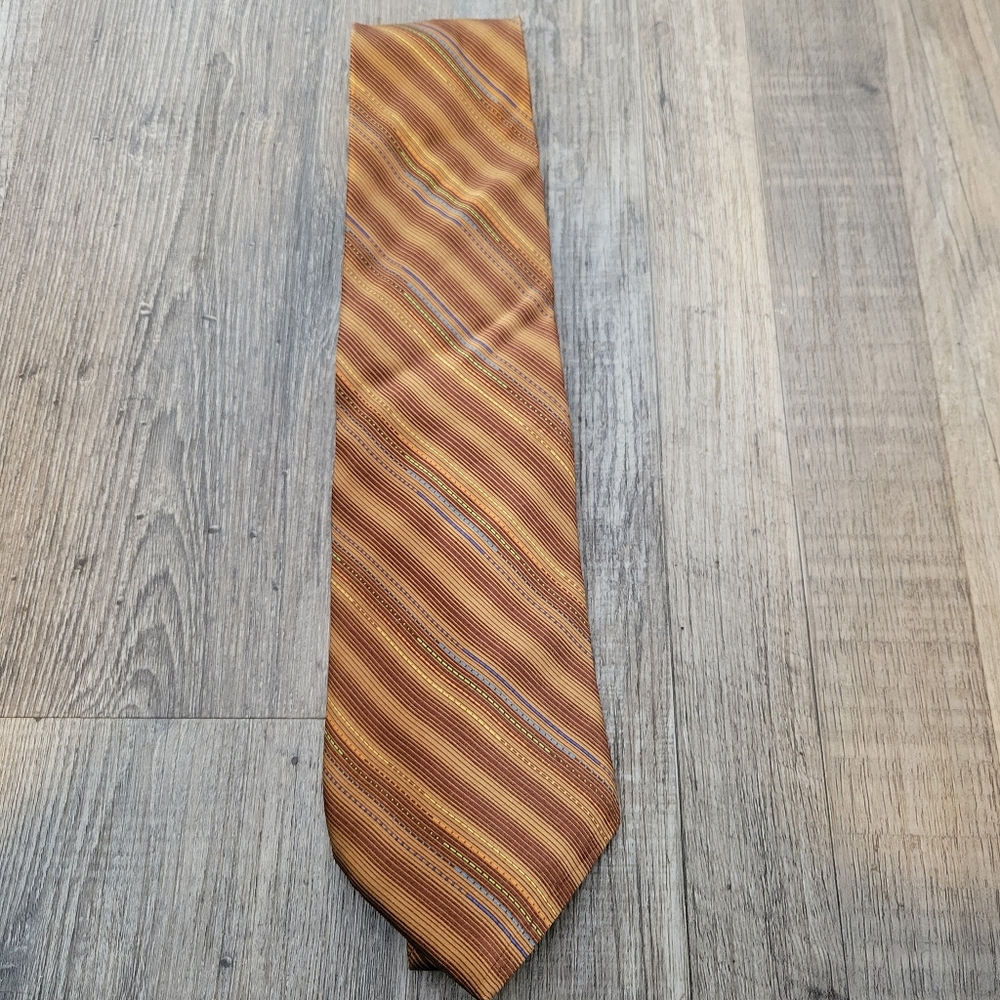 JhaneBarns all Silk Tie copper/gold stripe